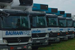 Geschichte Baumann Käse 1989 Aufbau Lastwagenflotte